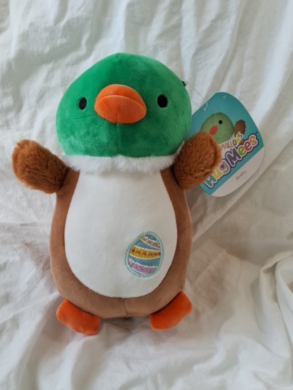 Squishmallows 10" HugMees Avery The Duck, NWT, Spring Version